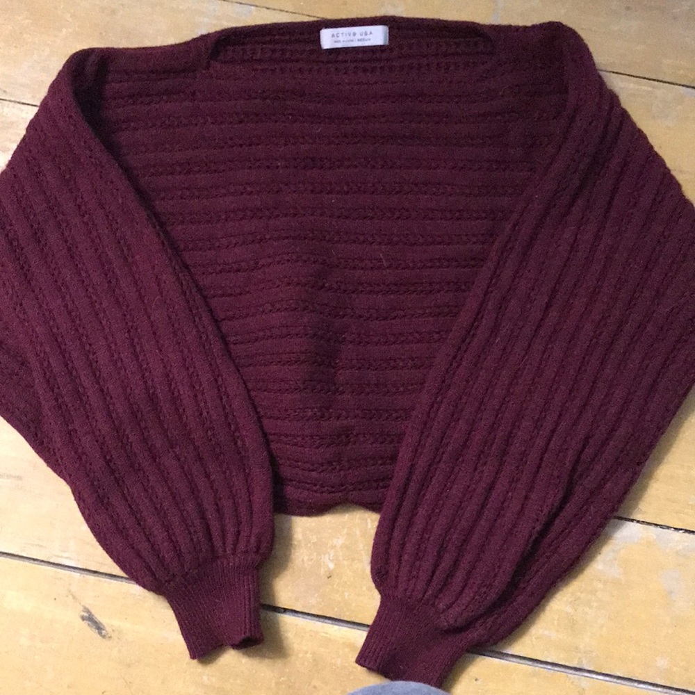 red cropped sweater